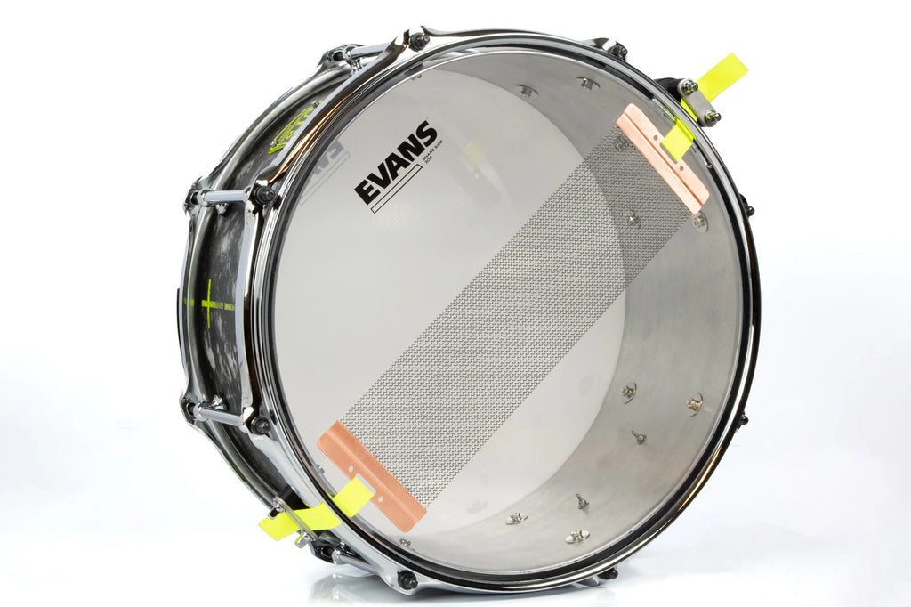 SJC Custom Drums Kevin 'Pacusn' Kaine x Knocked Loose Signature 'Suffocate' USA Snare Drum - 6x13" - Distressed Aluminum