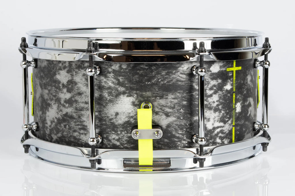 SJC Custom Drums Kevin 'Pacusn' Kaine x Knocked Loose Signature 'Suffocate' USA Snare Drum - 6x13" - Distressed Aluminum
