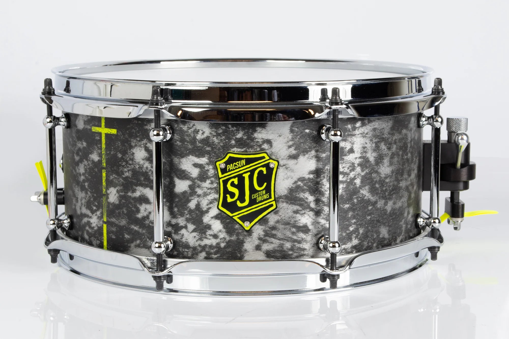 SJC Custom Drums Kevin 'Pacusn' Kaine x Knocked Loose Signature 'Suffocate' USA Snare Drum - 6x13" - Distressed Aluminum