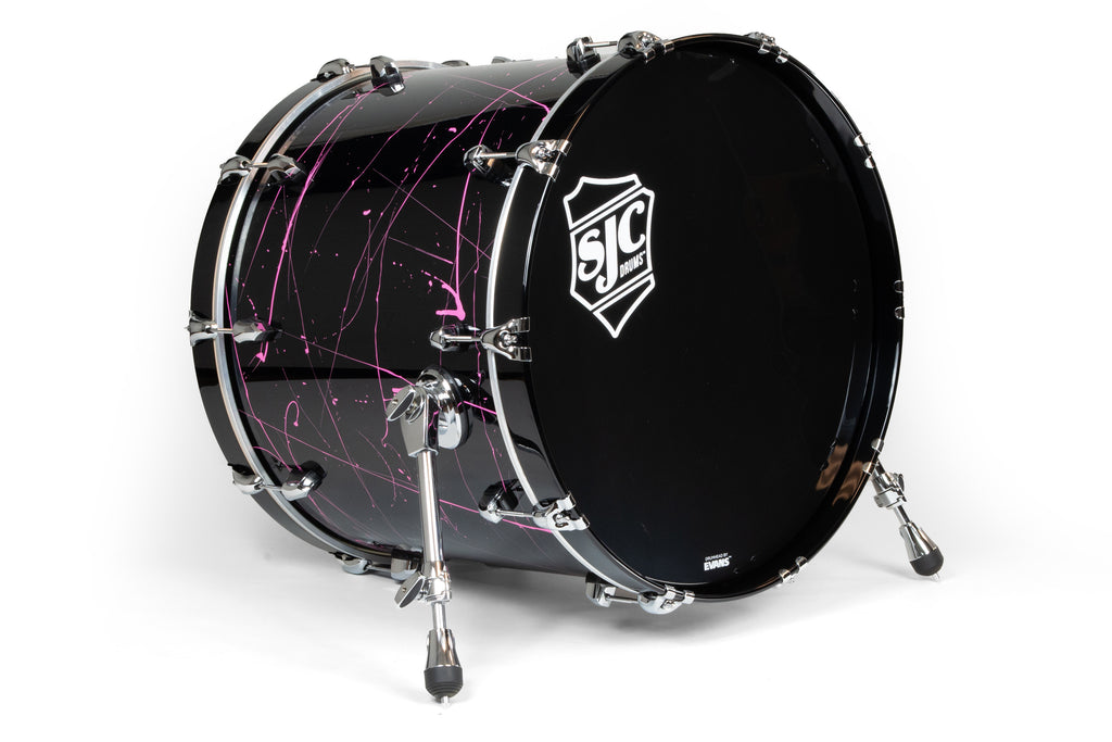 SJC Drums Navigator Series 22" 3-piece Shell Pack - Pink Splatter