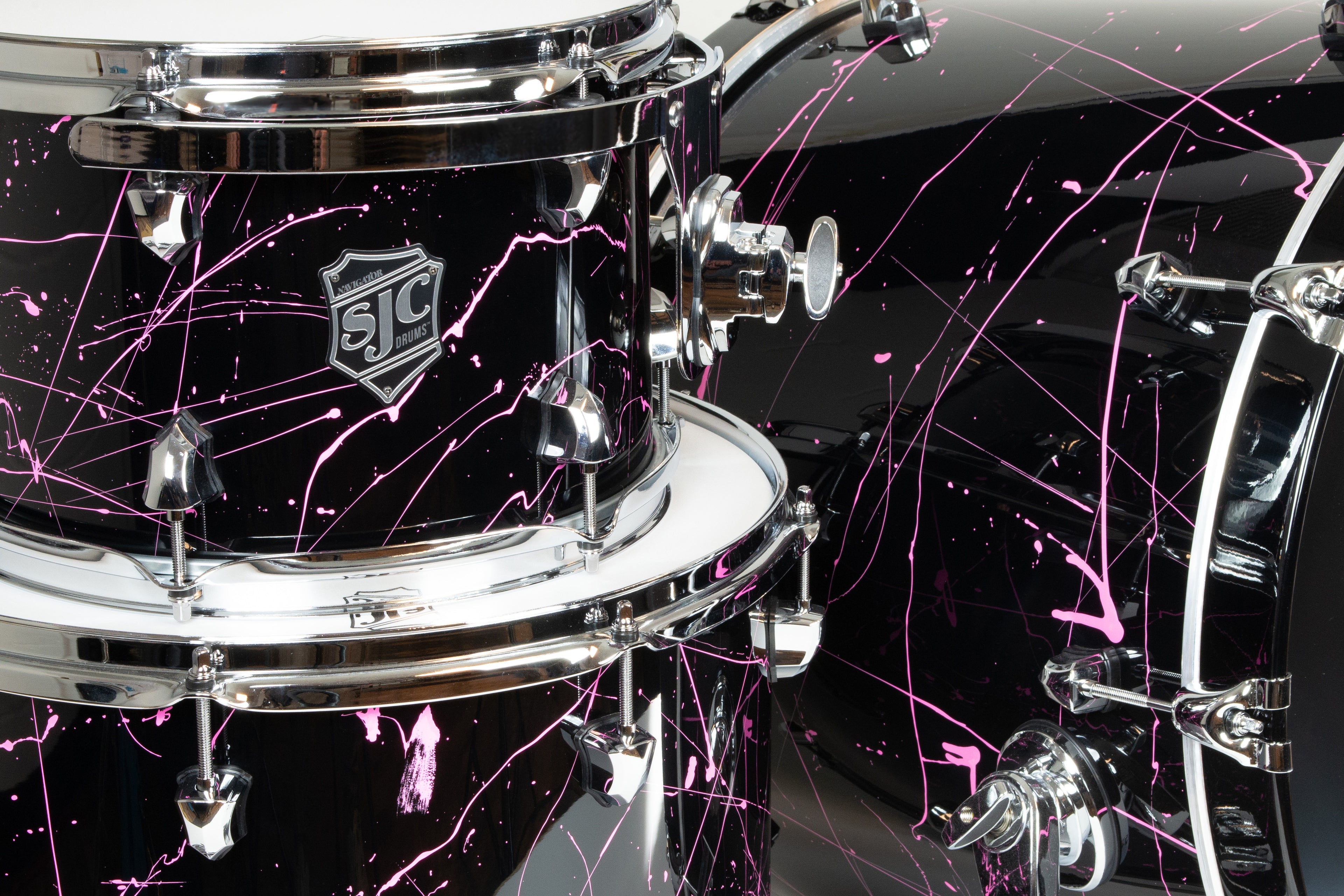 SJC Drums Navigator Series 22" 3-piece Shell Pack - Pink Splatter