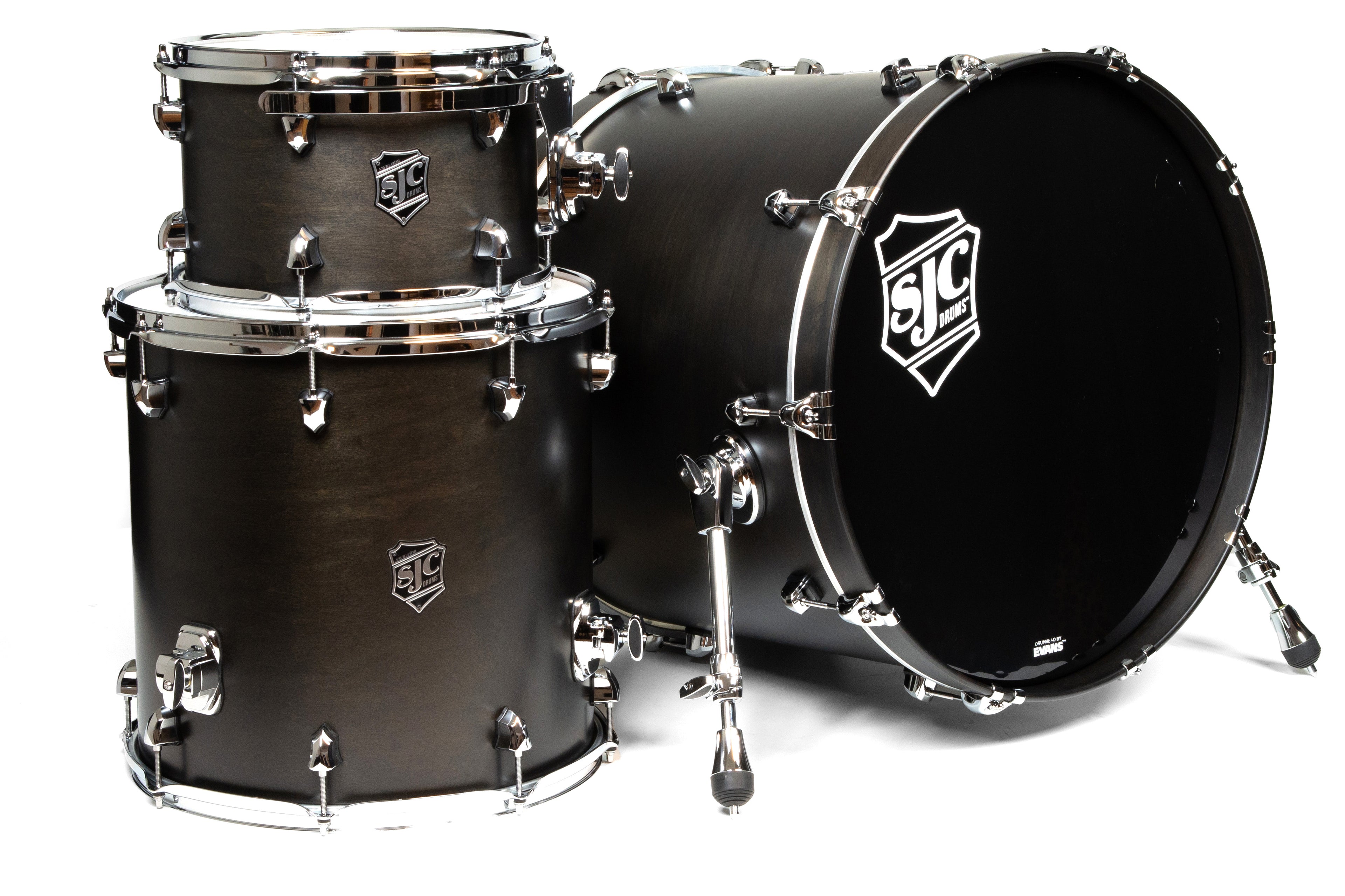 SJC Drums Navigator Series 22" 3-piece Shell Pack - Ghost Black