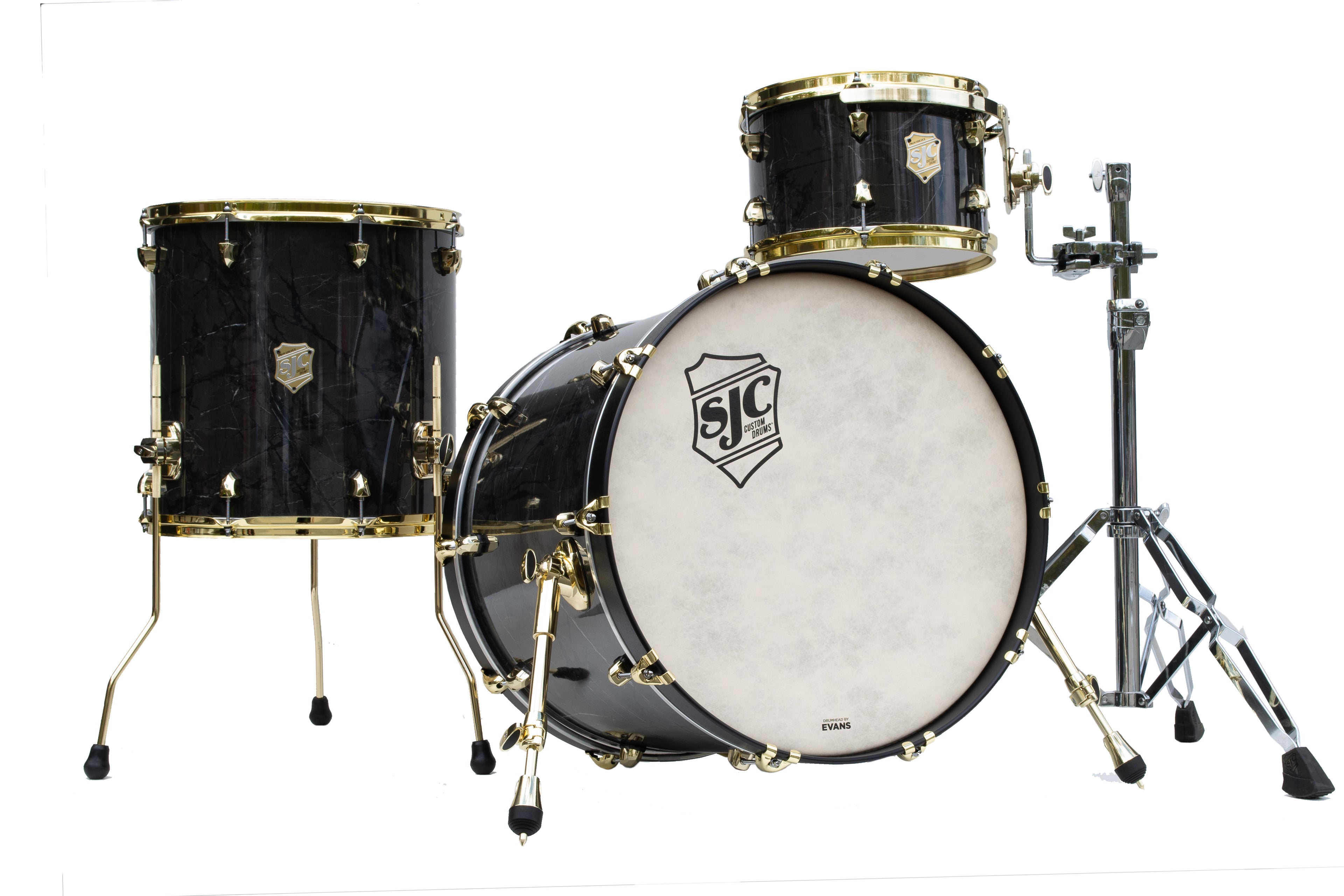 SJC Custom Drums Providence Series 3-piece Shell Pack - Obsidian Black