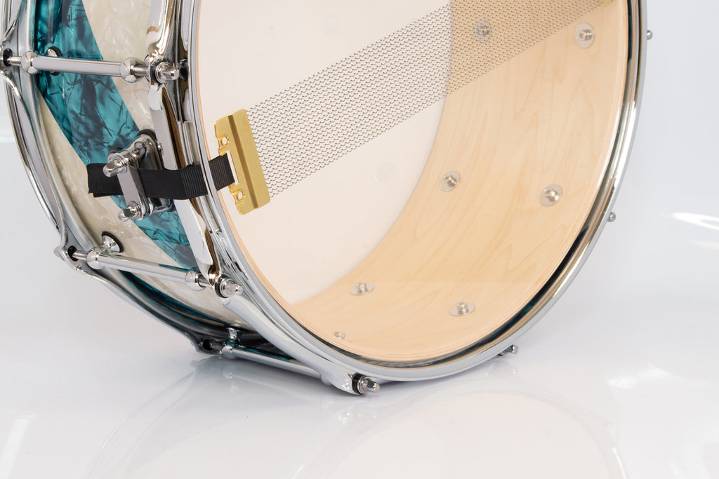 SJC Custom Drums 'The Barbershop' 4 Piece Shell Pack - Turquoise Pearl & Aged White Pearl 22"