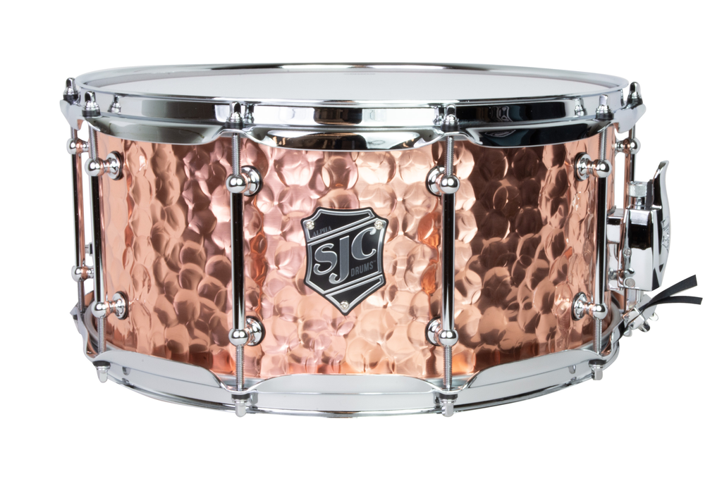 SJC Drums Alpha Hammered Copper Snare Drum - 6.5 x 14" - Polished