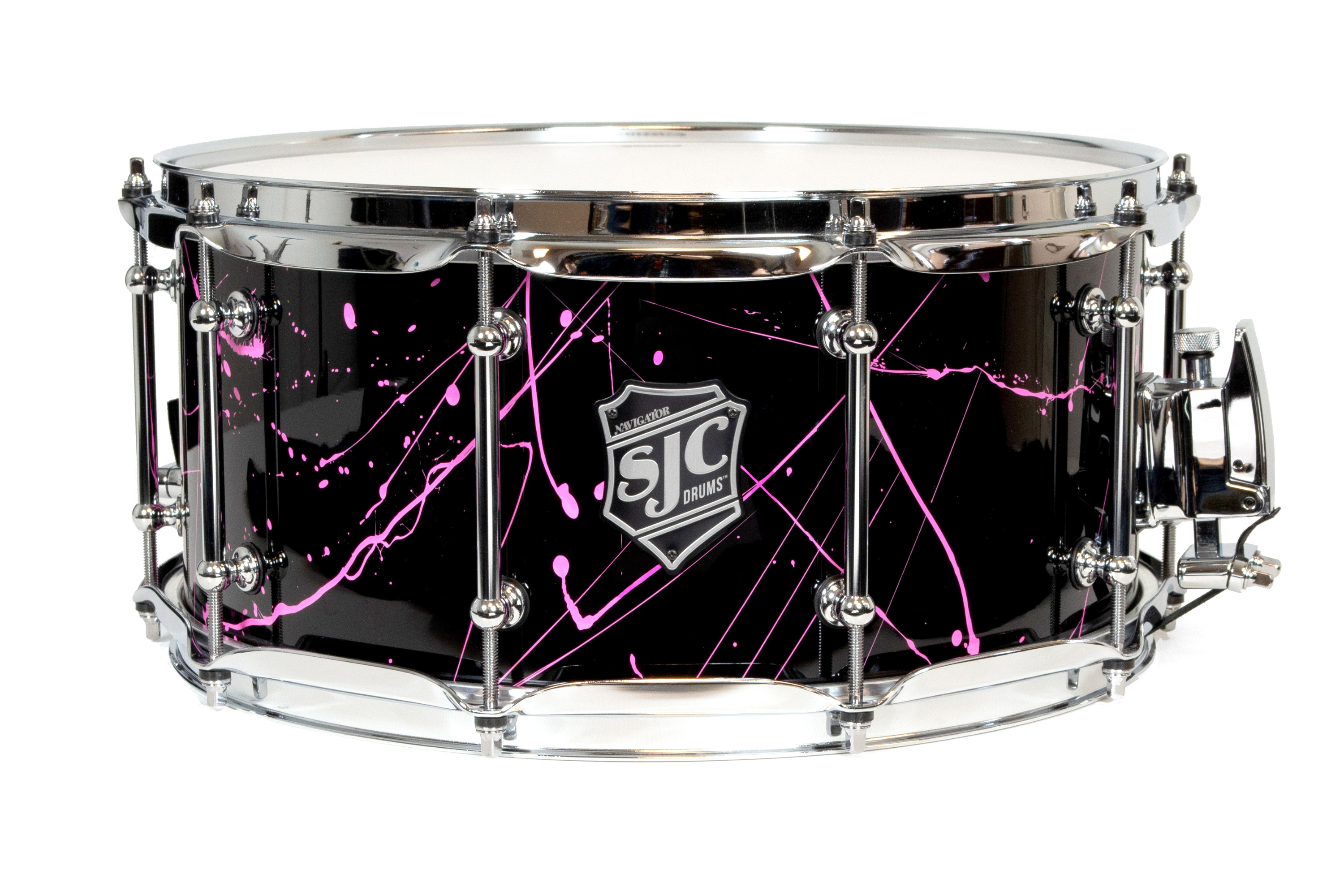SJC Drums Navigator Series Snare Drum 6.5x14" - Pink Splatter