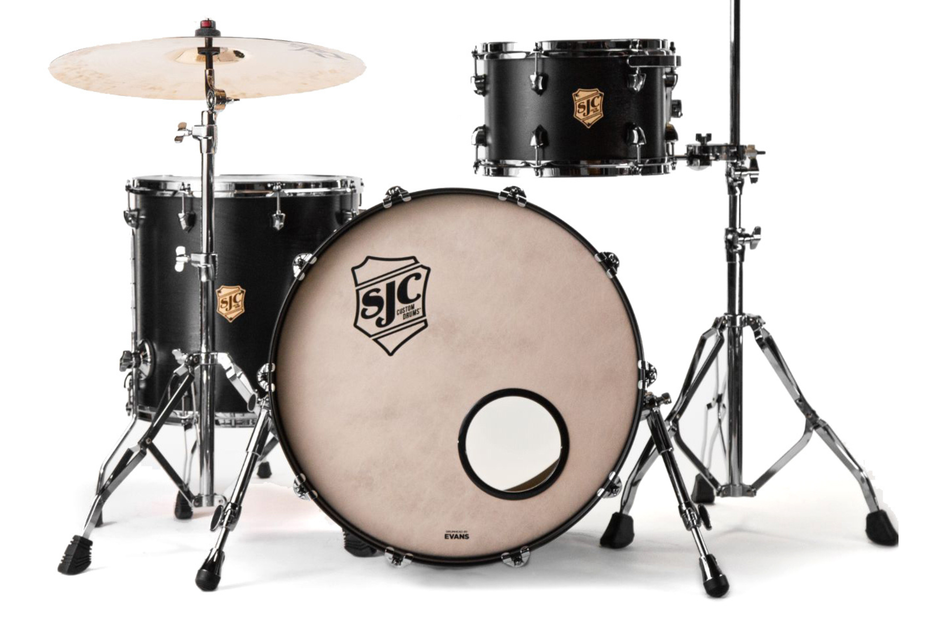 SJC Custom Drums Tour Series 3-piece Shell Pack - Matte Black