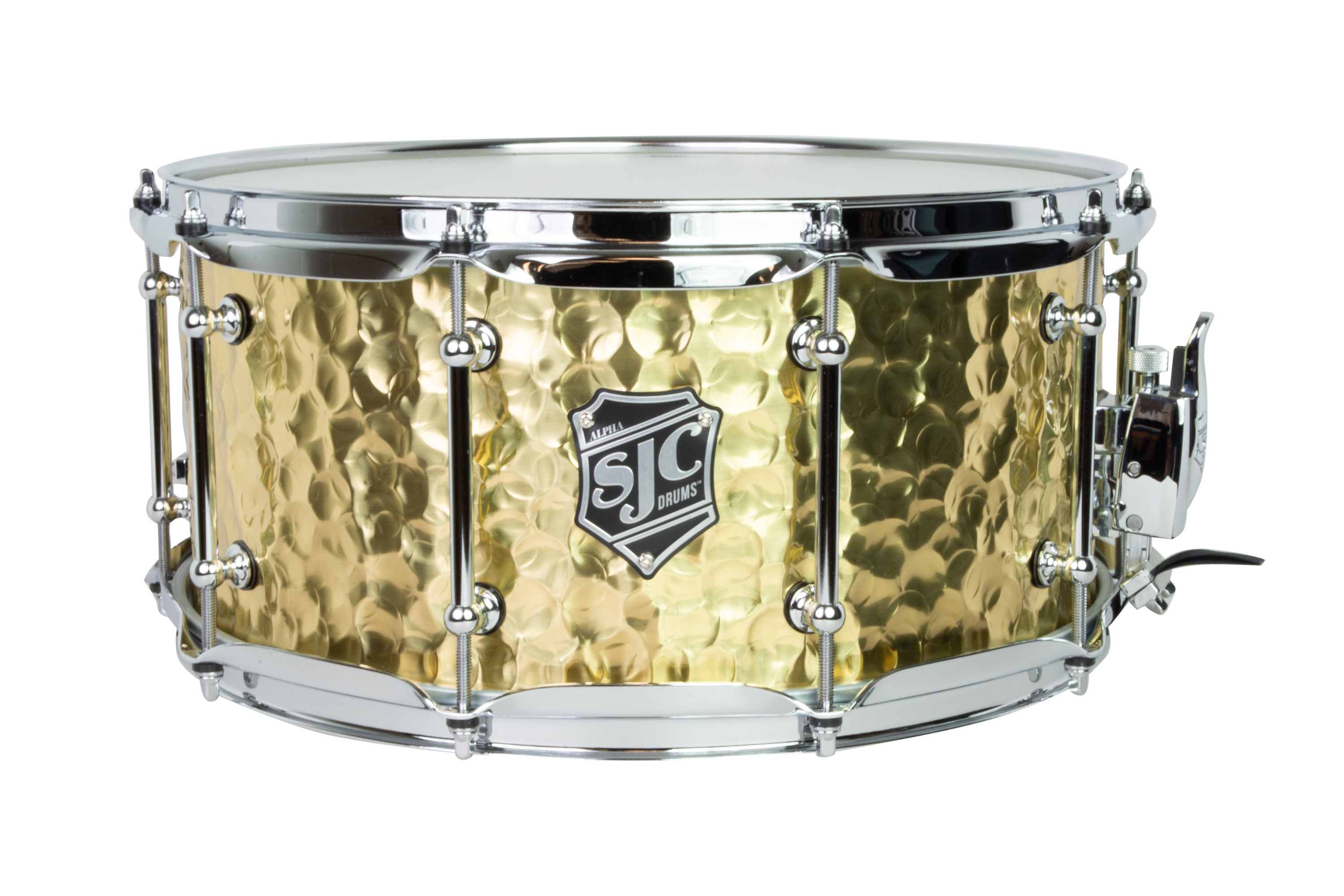 SJC Drums Alpha Hammered Brass Snare Drum - 6.5 x 14" - Polished