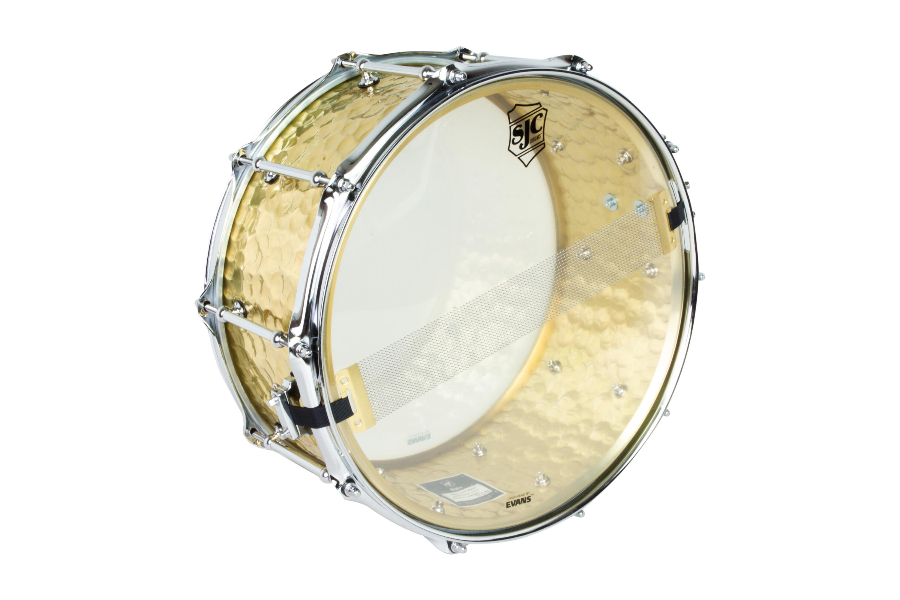 SJC Drums Alpha Hammered Brass Snare Drum - 6.5 x 14" - Polished
