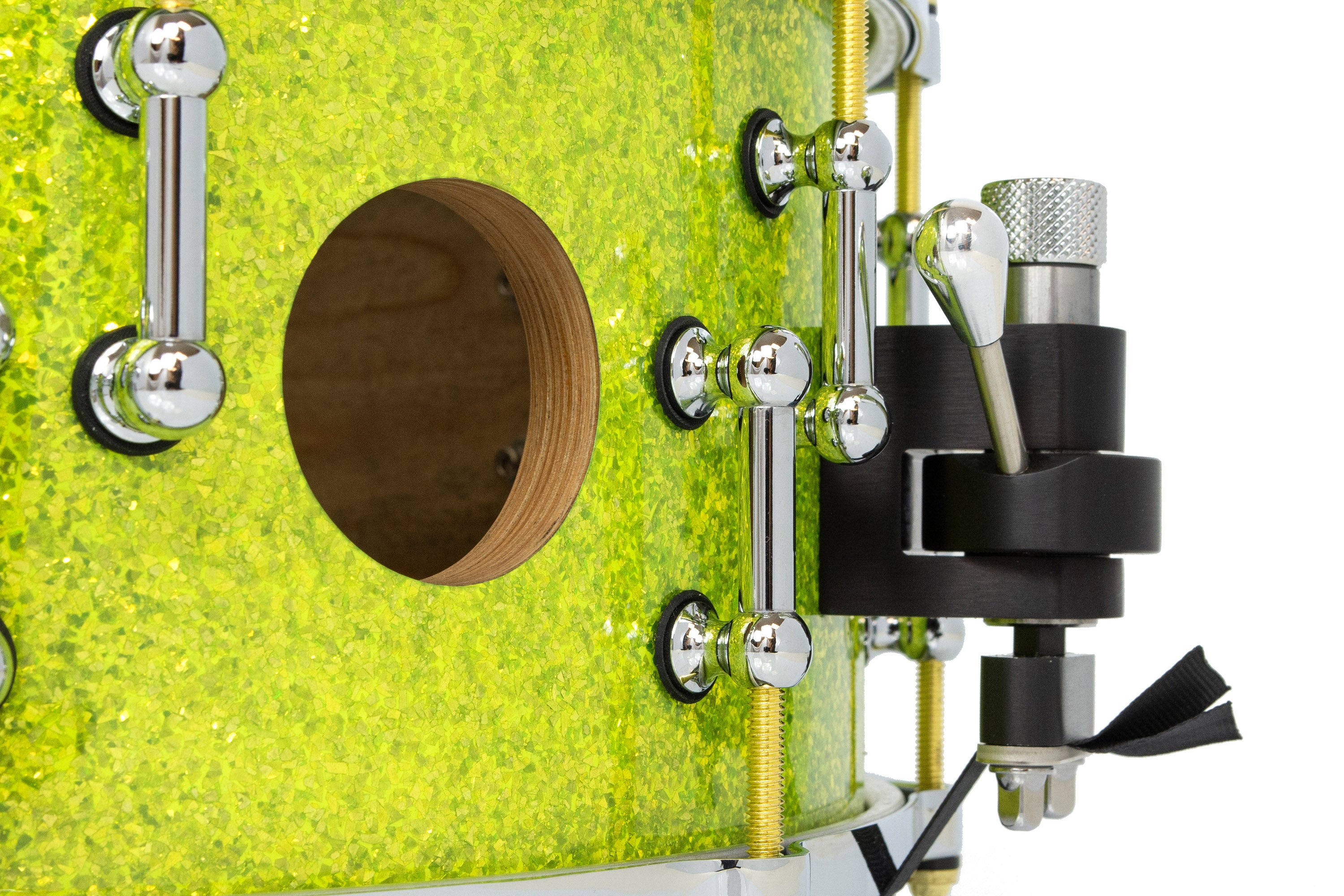 SJC Custom Drums XXV Anniversary 6.5x14" 25Ply Maple Snare Drum - Lime Glass Glitter