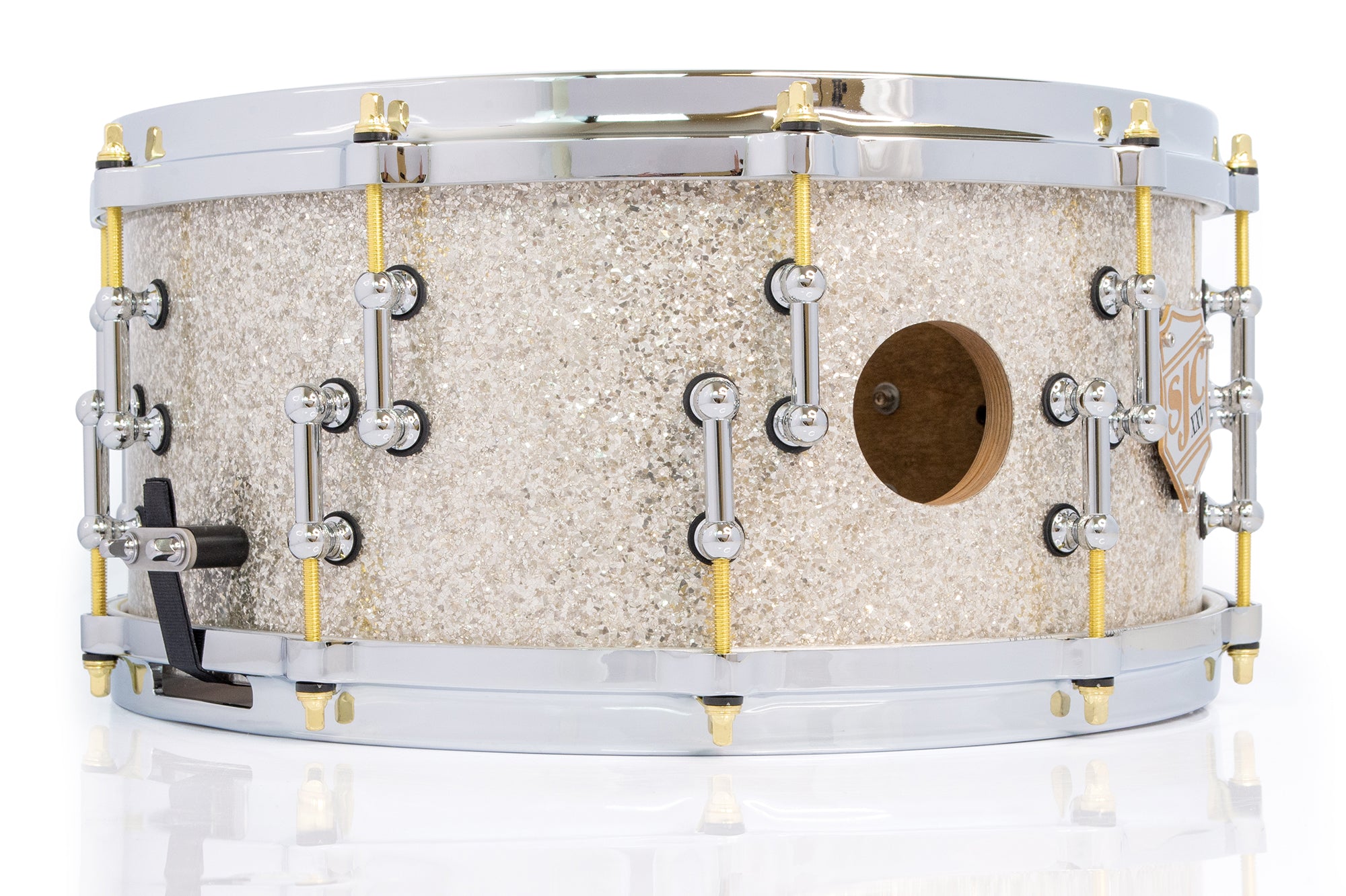 SJC Custom Drums XXV Anniversary 6.5x14" 25Ply Maple - Silver Glass Glitter