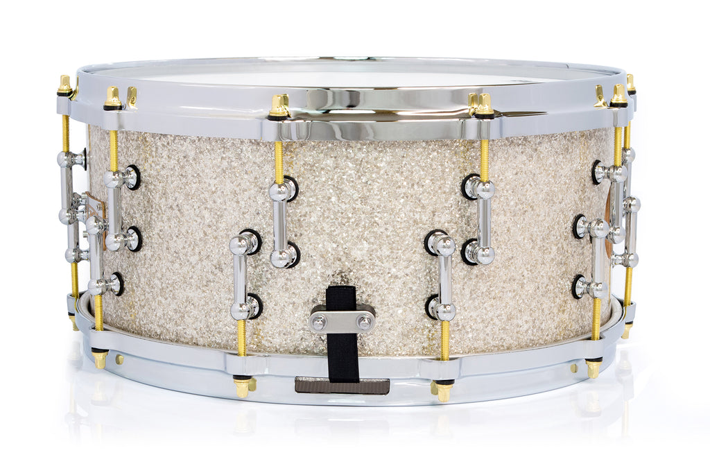 SJC Custom Drums XXV Anniversary 6.5x14" 25Ply Maple - Silver Glass Glitter