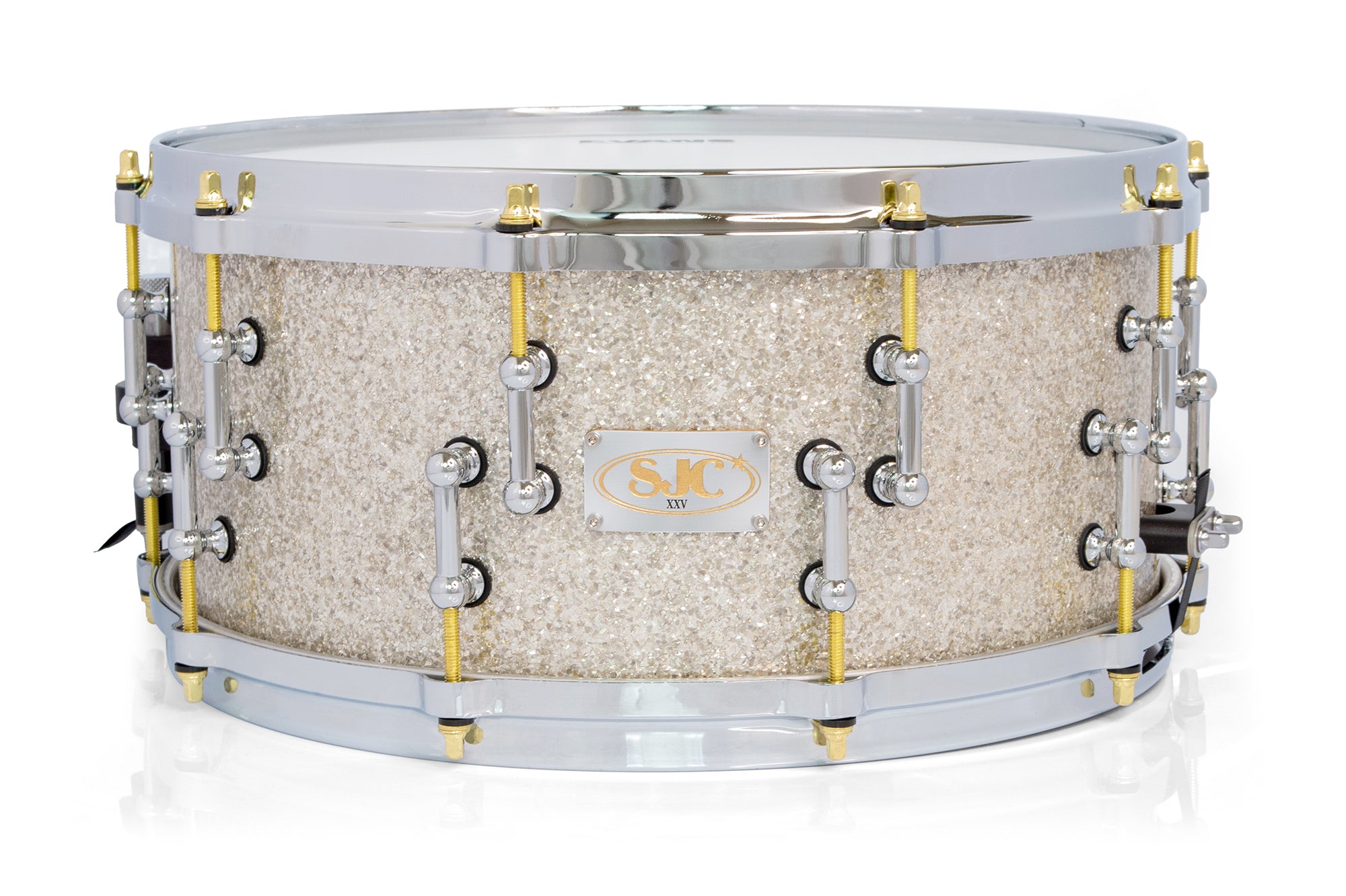 SJC Custom Drums XXV Anniversary 6.5x14" 25Ply Maple - Silver Glass Glitter