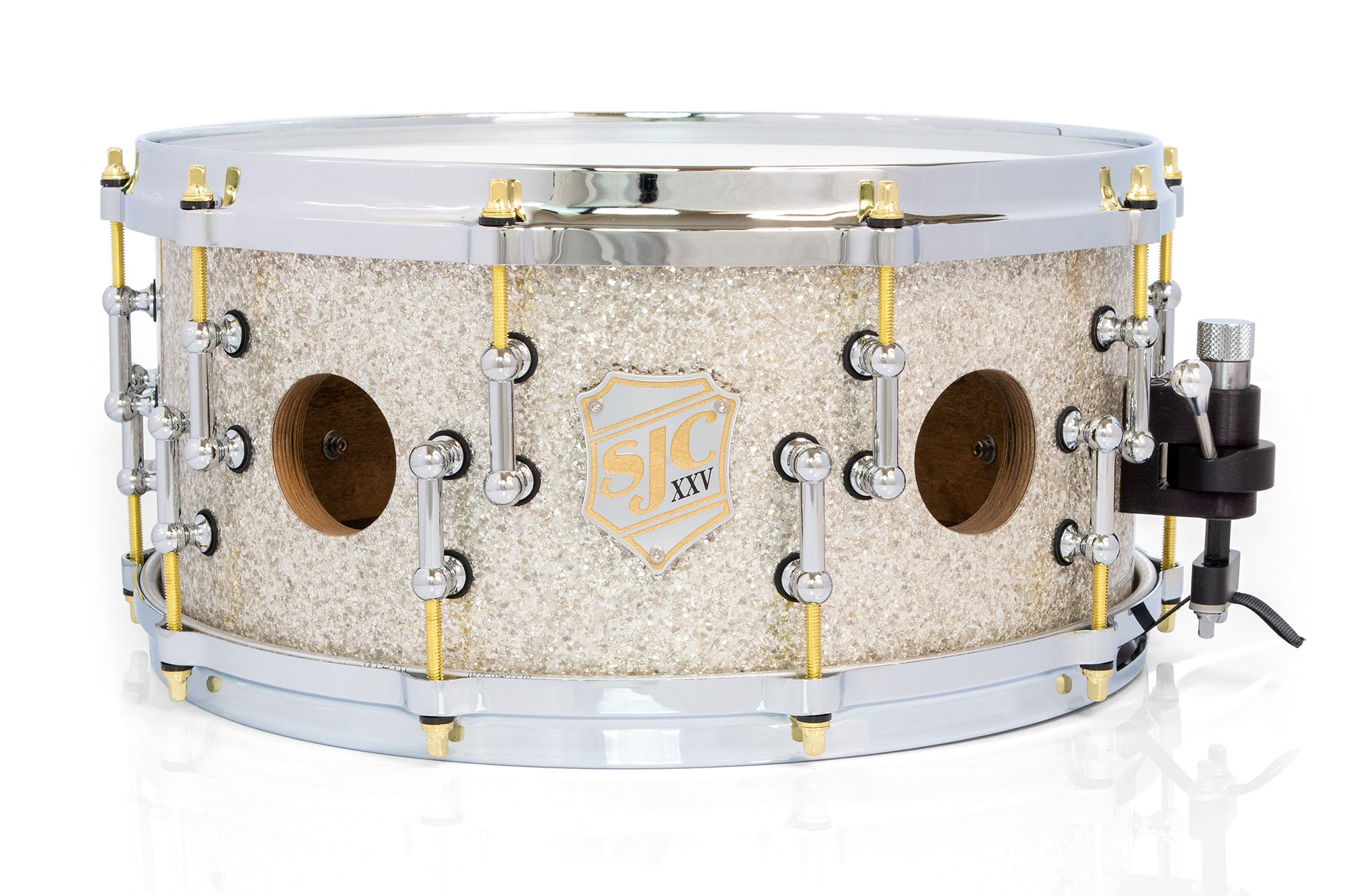 SJC Custom Drums XXV Anniversary 6.5x14" 25Ply Maple - Silver Glass Glitter