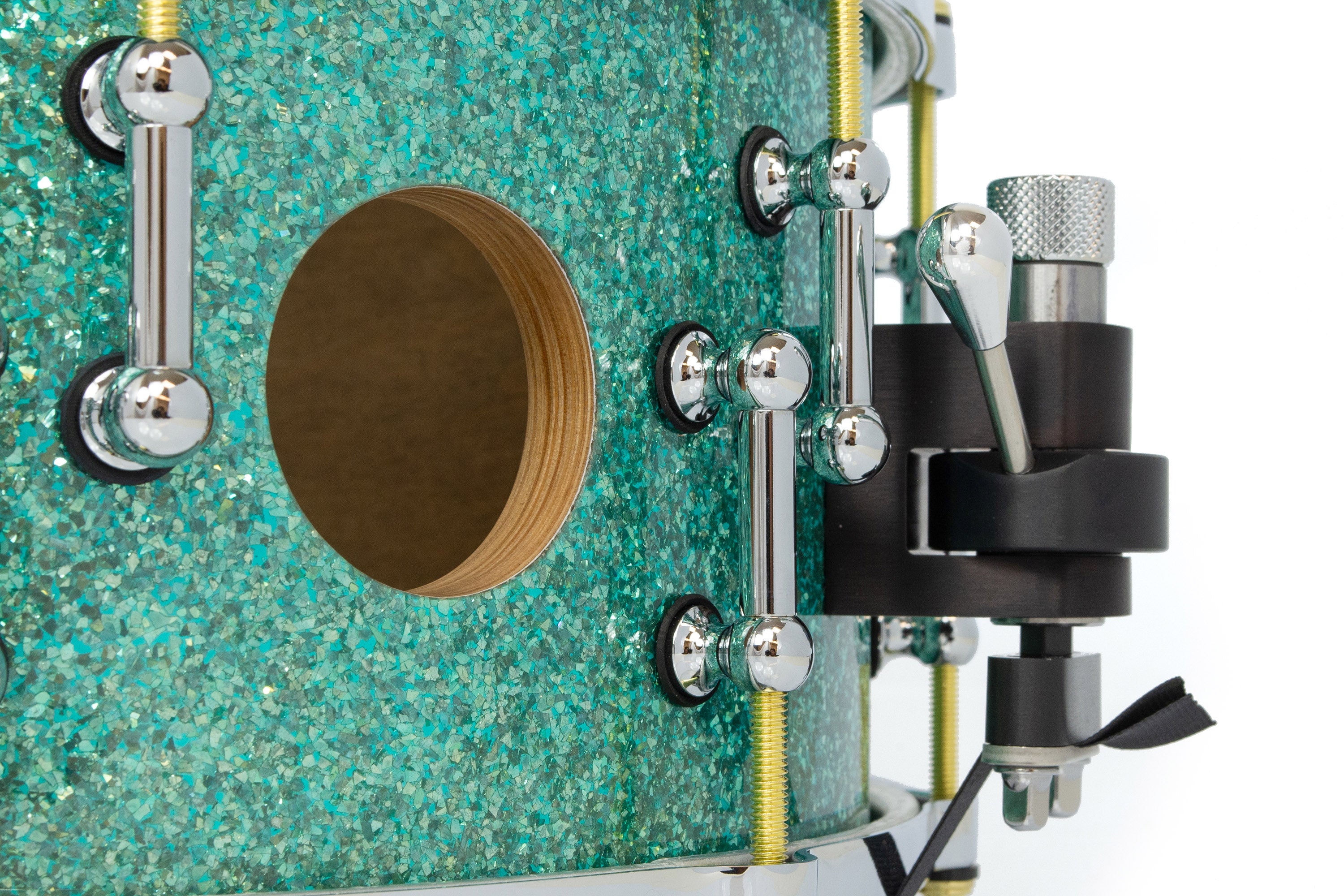 SJC Custom Drums XXV Anniversary 6.5x14" 25Ply Maple - Turquoise Glass Glitter