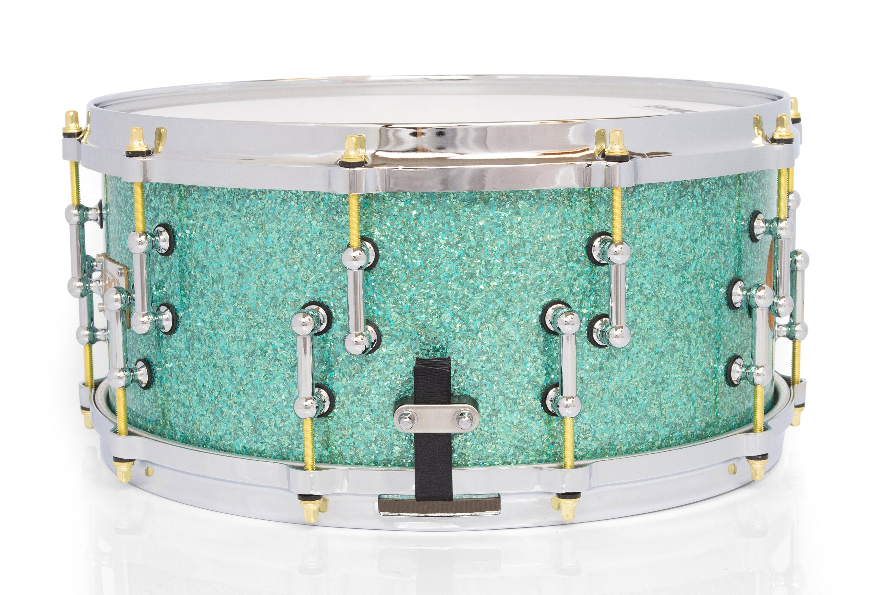 SJC Custom Drums XXV Anniversary 6.5x14" 25Ply Maple - Turquoise Glass Glitter